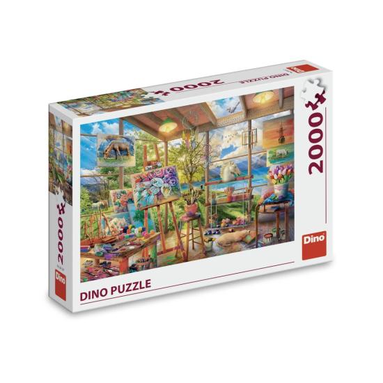 Puzzle Dino Estúdio De Pintura de 2000 Peças