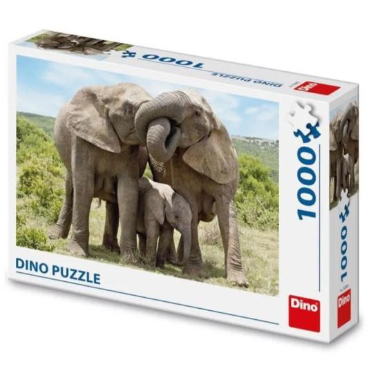 Puzzle Dino Familia de Elefantes de 1000 peças