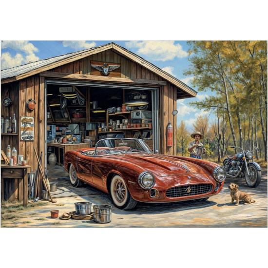 Puzzle Dino Jaguar Na Garagem XXL de 300 Peças