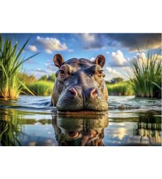 Puzzle Dino Hipopótamo Fofo 500 Peças