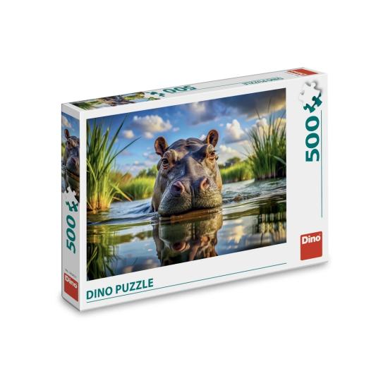 Puzzle Dino Hipopótamo Fofo 500 Peças