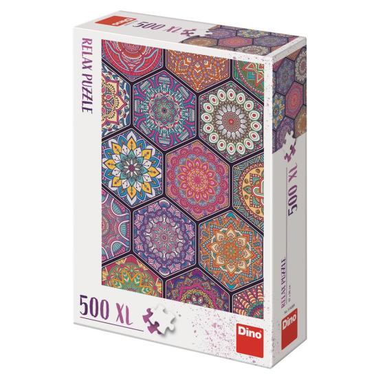 Puzzle Dino Mandalas XXL de 500 peças