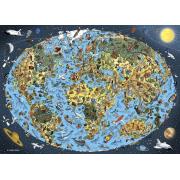 Puzzle Dino Mapa-múndi Ilustrado de 1000 peças