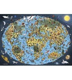 Puzzle Dino Mapa-múndi Ilustrado de 1000 peças