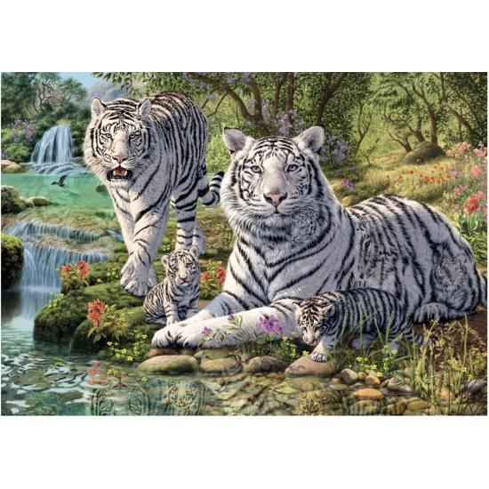 Puzzle Dino Tigres Albinos 1000 Peças