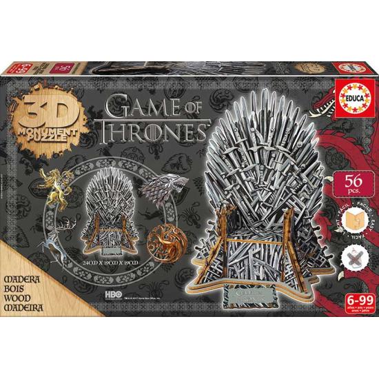Puzzle Educa 3D Trono de Ferro, Game of Thrones 56 Peças