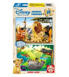 Puzzle Animais Educa Friends 2 x 50 Peças