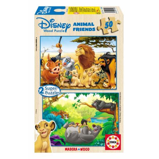 Puzzle Animais Educa Friends 2 x 50 Peças