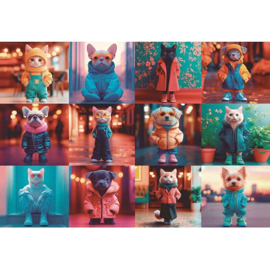 Puzzle Educa Animais da Moda 200 peças