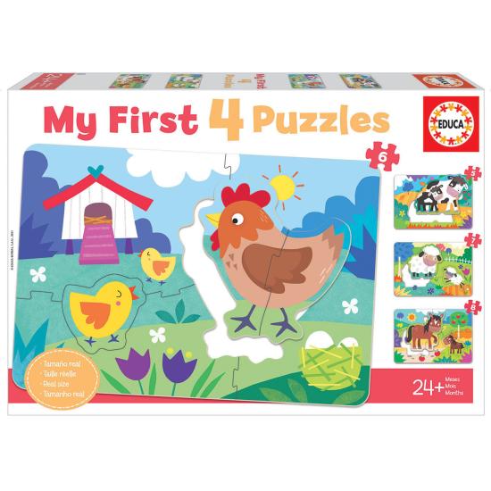 Puzzle Educa Mamães e Bebês progressivos 5+6+7+8 peças