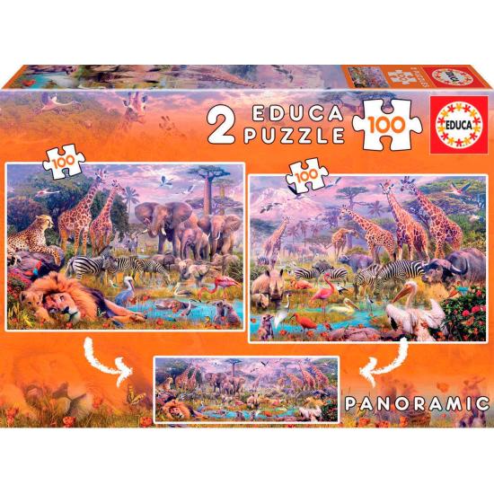 Educa Wild Animals Puzzle 2 x 100 Peças