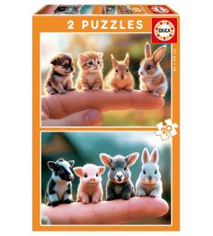 Puzzle Educa Bebês animais 2 x 20 Peças