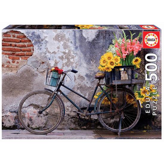 Puzzle Educa bicicleta com flores 500 peças