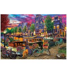 Puzzle Educa Bicycles em Amsterdã 6000 peças