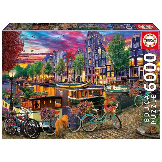 Puzzle Educa Bicycles em Amsterdã 6000 peças