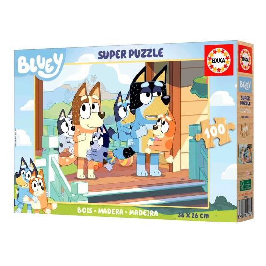 Puzzle Educa Bluey de 100 Peças de Madeira