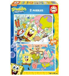 Puzzle Educa Bob Esponja 2 x 100 Peças