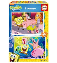 Puzzle Educa Bob Esponja de 2 x 48 Peças