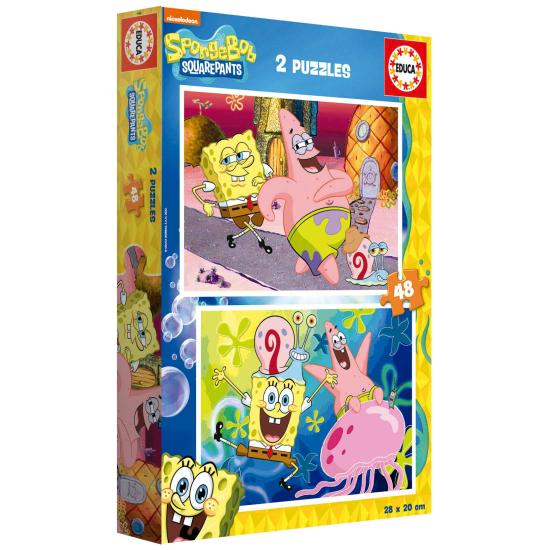 Puzzle Educa Bob Esponja de 2 x 48 Peças