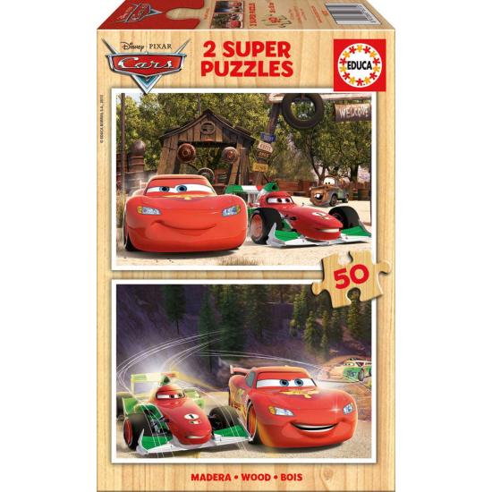 Puzzle Educa Carros 2 x 50 peças de madeira