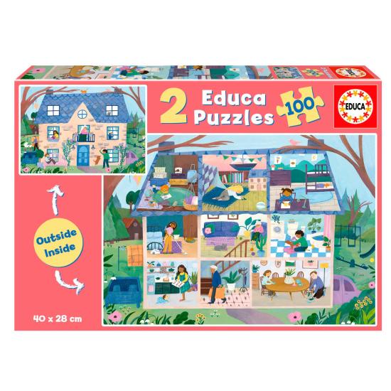 Puzzle Educa Lar Inside-Out 2 x 100 Peças
