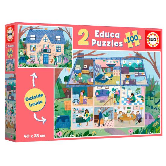 Puzzle Educa Lar Inside-Out 2 x 100 Peças