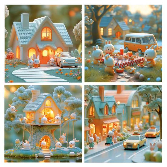 Educa Puzzle Cidade dos Coelhinhos Progressistas 12+16+20+25 Peç