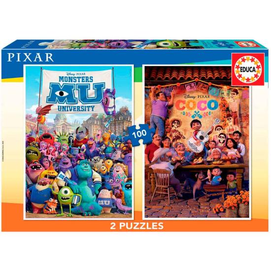 Puzzle Educa Coco + Universidade Monstros 2 x 100 unidade