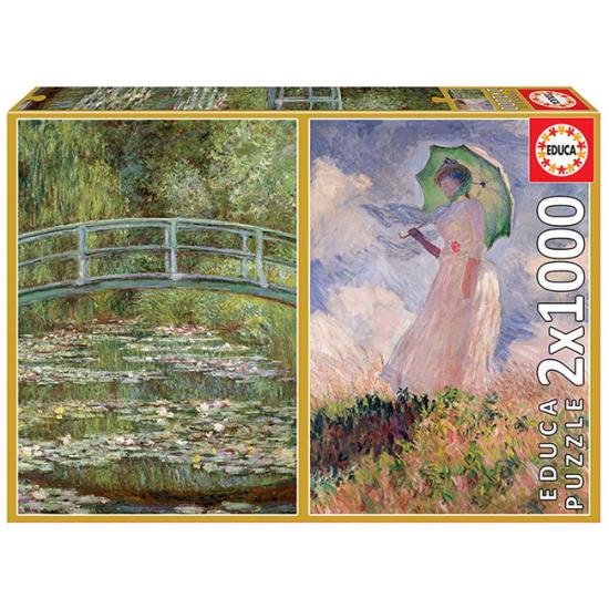 Coleção de Puzzle Educa Monet de 2 x 1.000 peças