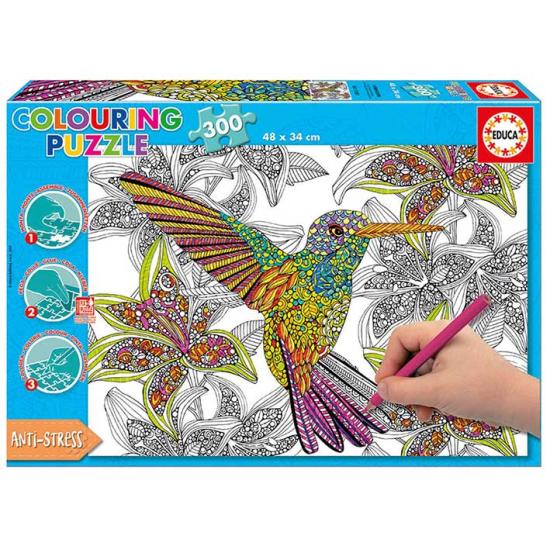 Puzzle Educa Hummingbird Color Me 300 peças