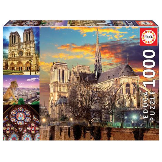 Puzzle Educa Colagem de Notre Dame de 1000 Peças