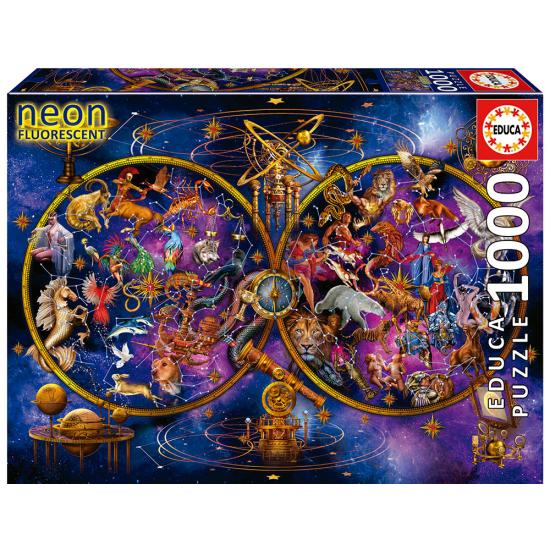 Puzzle Educa Constelaçoes Efeito Neon 1000 Peças