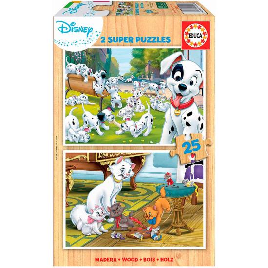 Puzzle Educa Disney Animals 2 x 25 peças de madeira