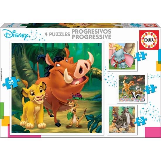 Puzzle progressivo Educa Disney Animals 12+16+20+25 peças