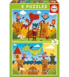 Educa Dragons and Knights Puzzle 2 x 48 peças