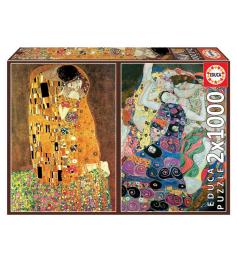 Puzzle Educa O Beijo e a Virgem, Gustav Klimt 2x1000 Pcs