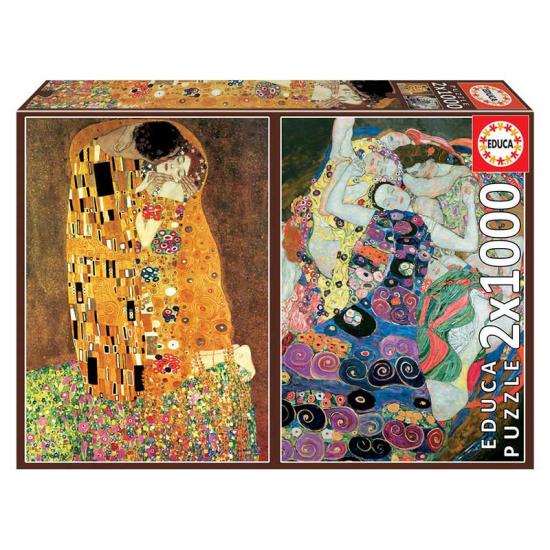 Puzzle Educa O Beijo e a Virgem, Gustav Klimt 2x1000 Pcs