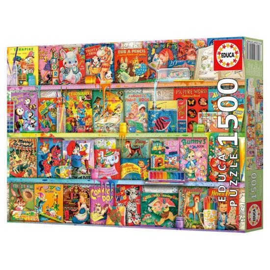 Puzzle Educa O Cantinho Dos Livros Engraçados E Kitsch de 1500 p