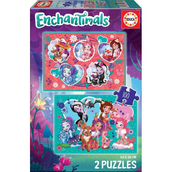 Puzzle Educa Enchantimals 2 x 100 peças