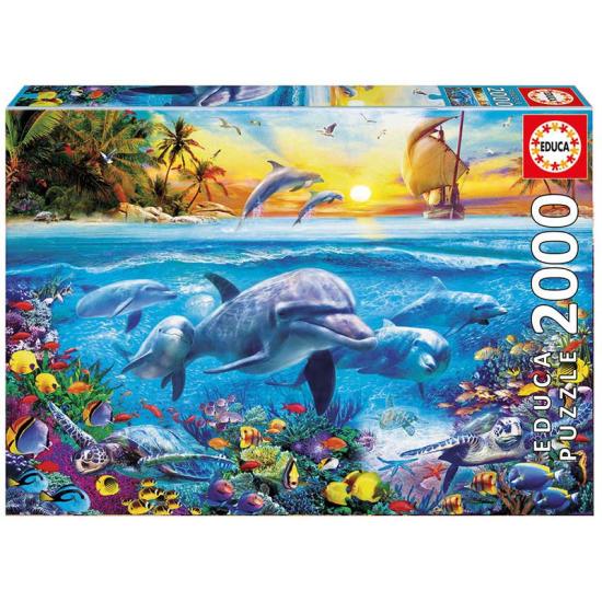 Puzzle Educa Família de Golfinhos de 2000 Peças
