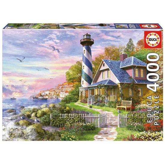 Puzzle Educa Lighthouse em Rock Bay 4000 Peças
