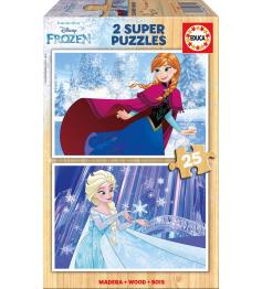 Puzzle Educa Frozen 2 x 25 peças de madeira