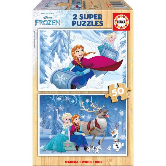 Puzzle Educa Frozen 2 x 50 peças de madeira