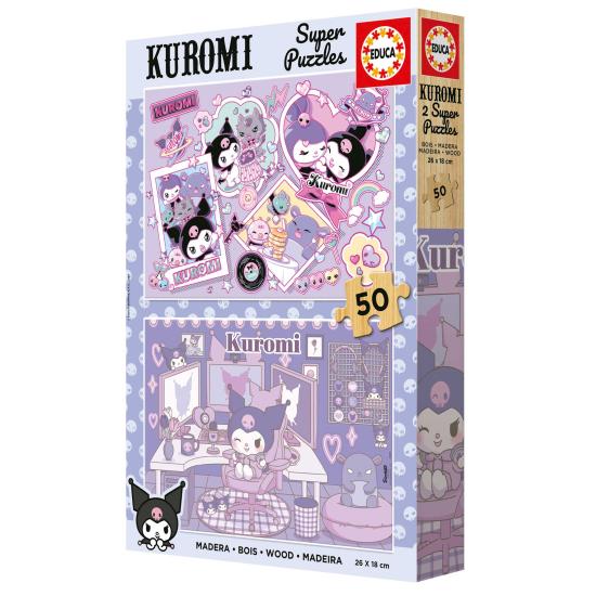 Puzzle Educa Hello Kitty Kuromi de 2 x 50 peças madeira