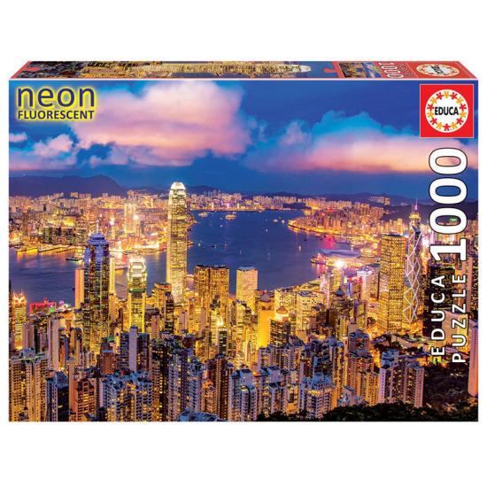 Puzzle Educa Hong Kong Efeito Neon 1000 Peças
