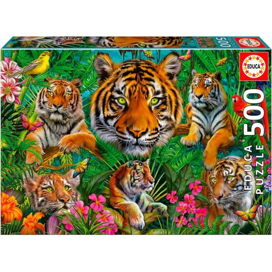 Puzzle Educa Selva de Tigre de 500 peças