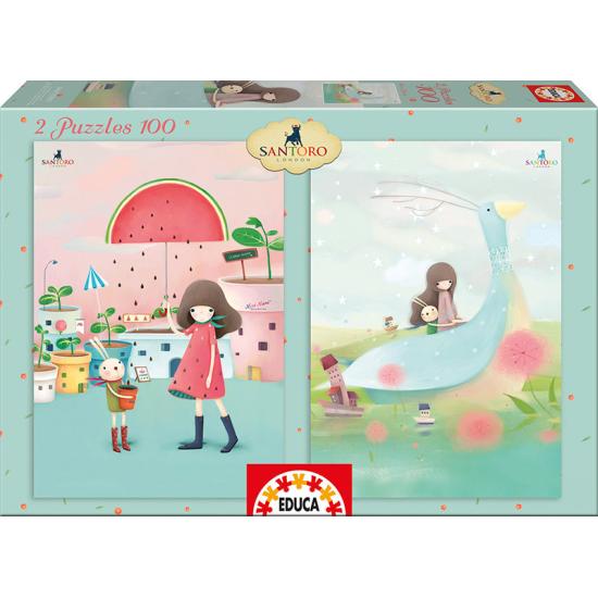 Puzzle Educa A Chuva e o Barco 2 x 100 Peças