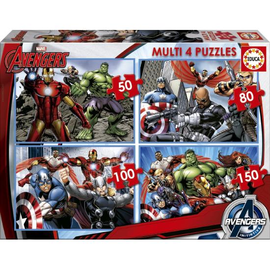 Puzzle Educativo Os Vingadores Multi Progressivo 50+80+100+150