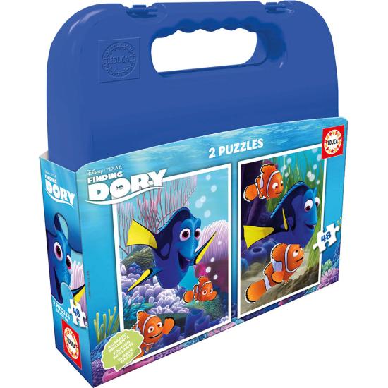 Puzzle Educa mala procurando Dory Mulit 2 x 48 peças