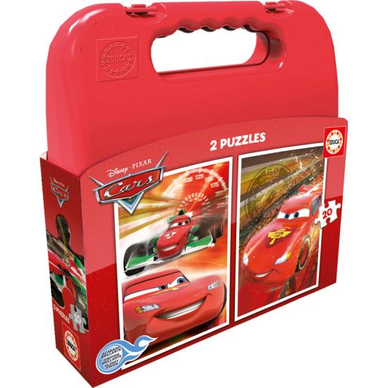 Carros de mala de Puzzle Educa 2 x 20 peças Carros de mala de Puzzle Educa 2 x 20 peças